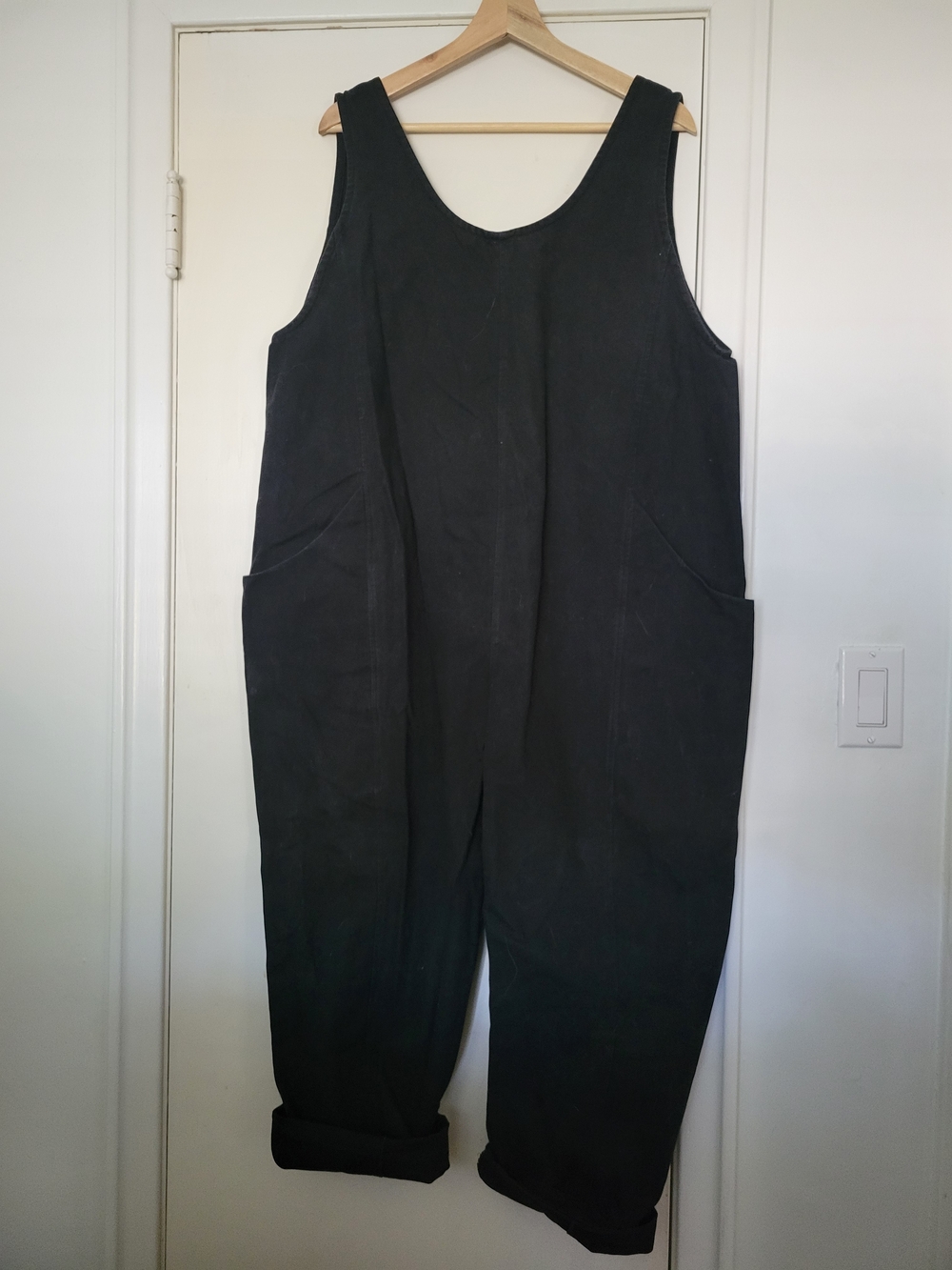 Elizabeth Suzann Black Cotton Wide-Leg Jumpsuit with Pockets